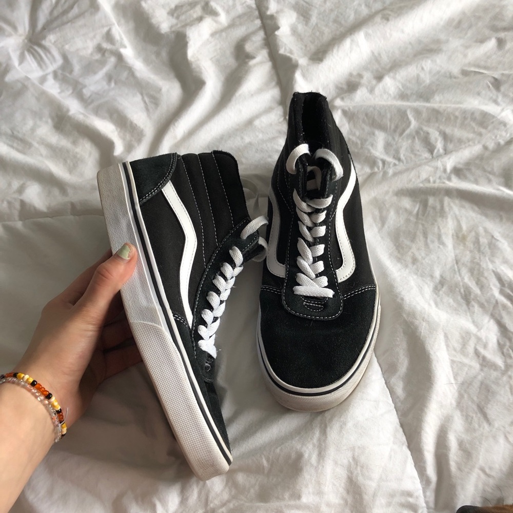new black and white high top vans